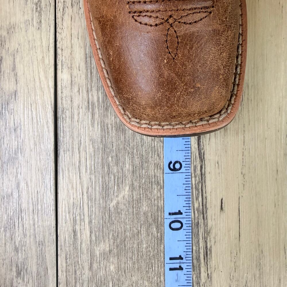 Ariat Youth - Size 10.5 - Brown / Blue Square Toe  Cowboy Boots 10021591 - Picture 10 of 10